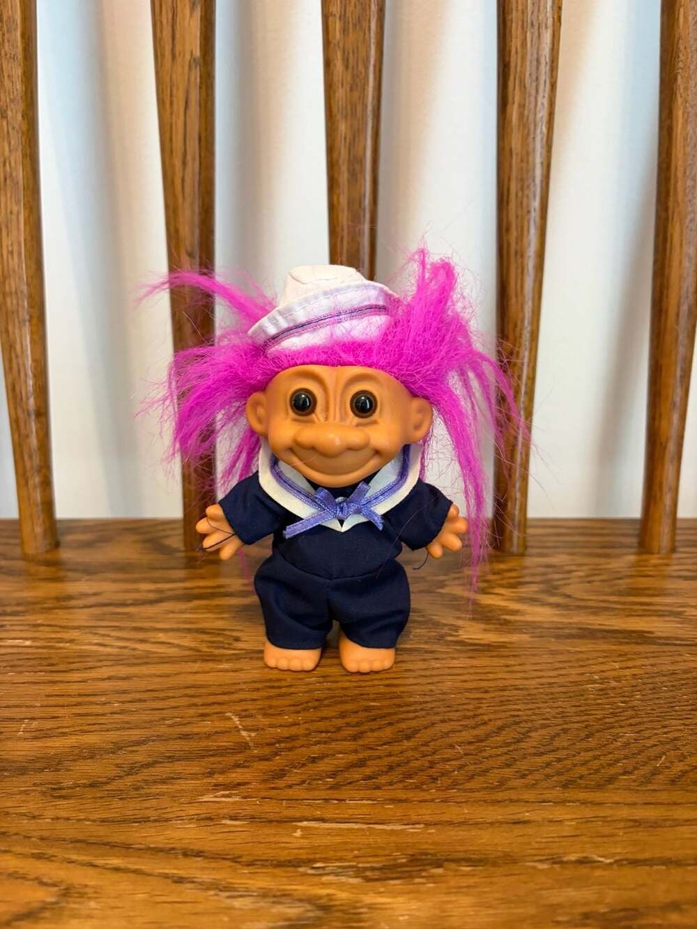 Vintage Russ Troll Doll Pink Hair Sailor Outfit